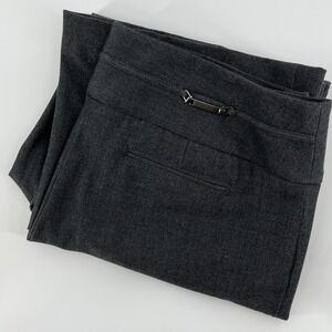 Dalia Collection Dress Pants, Womens 10, Charcoal, Wide Leg Heathered Hemmed